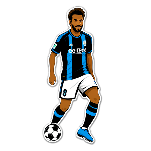 Stiker Ciro Alves dengan Bola Sepak