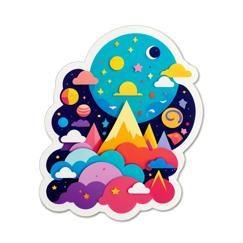 Rüya Dünyasını Temsil Eden Soyut Sticker