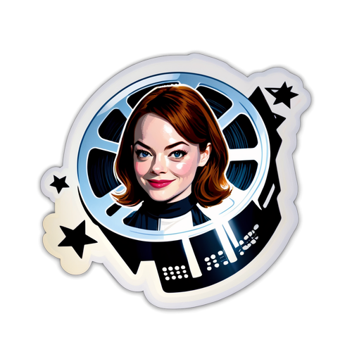 Sticker van Emma Stone met filmrol