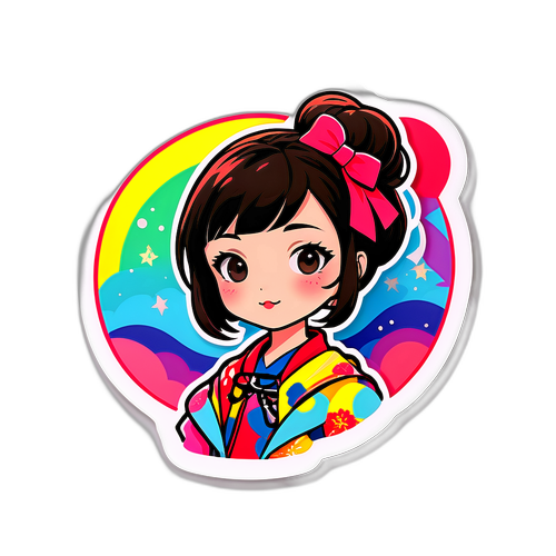 カラフルなファッションアイコンステッカー