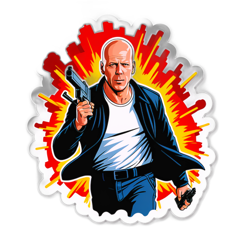 Actie Sticker van Bruce Willis