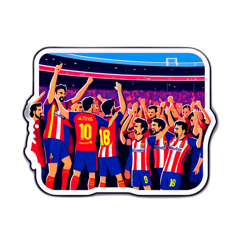 Barcelona és Atlético Madrid szurkolók ünneplése