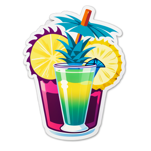 Tropical Drink Delight Sticker