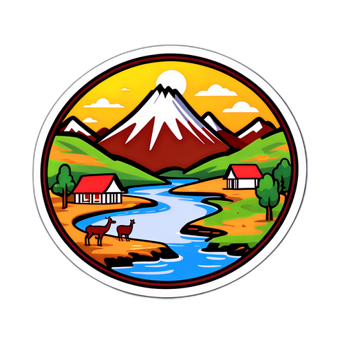 Sticker que representa la cultura y la vida diaria en Neuquén