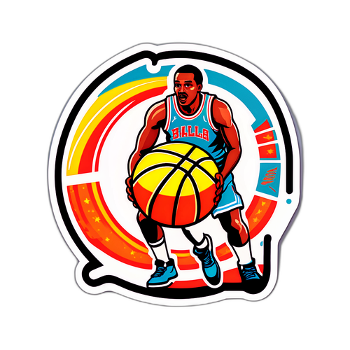 Retro Basketball Sticker