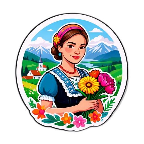 Design de autocolant cu fiica primarului din Poiana Lacului