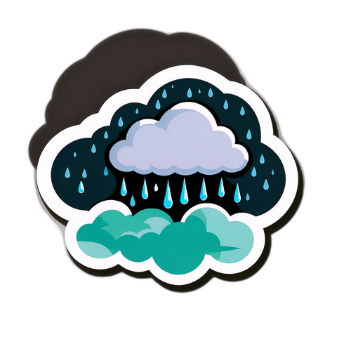 Стикер с надписью "Сегодня будет дождь"