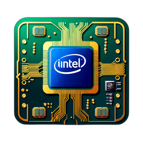 Stiker Berteknologi Tinggi dengan Reka Bentuk Papan Litar Intel