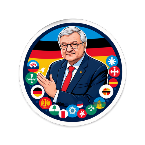 Joschka Fischer Sticker im politischen Kontext
