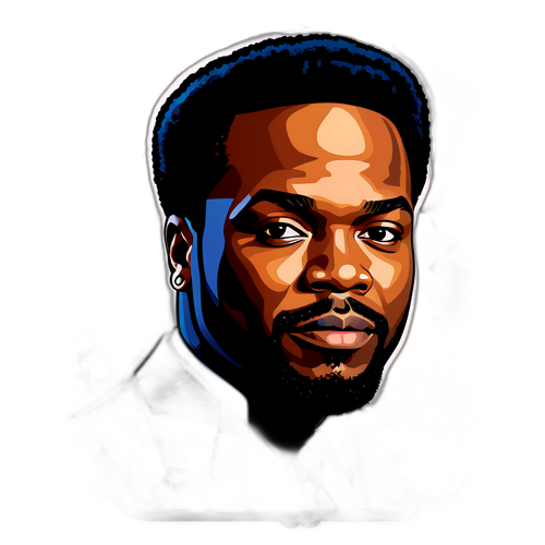 Ein Porträt von Malcolm Jamal Warner im stilisierten Pop-Art-Stil