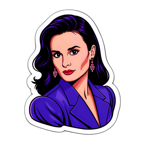 Chic naklejka Demi Moore jako ikona mody lat 90.