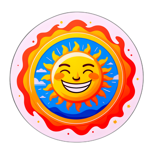 Ilustración de un sol sonriente sobre las palabras 'Clima Merlo'