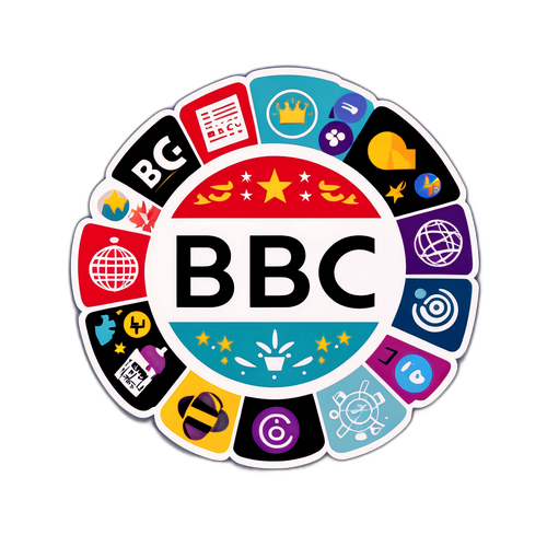 Stylisches BBC Aufkleber mit berühmtem Logo