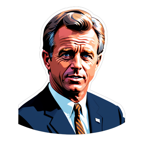 Retro Vibes: Celebrate Peace and Progress with Robert F. Kennedy Jr. Sticker!