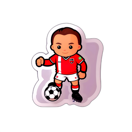 미티야란드와 실케보르 전 매치를 상징하는 축구 유니폼 캐릭터 스티커