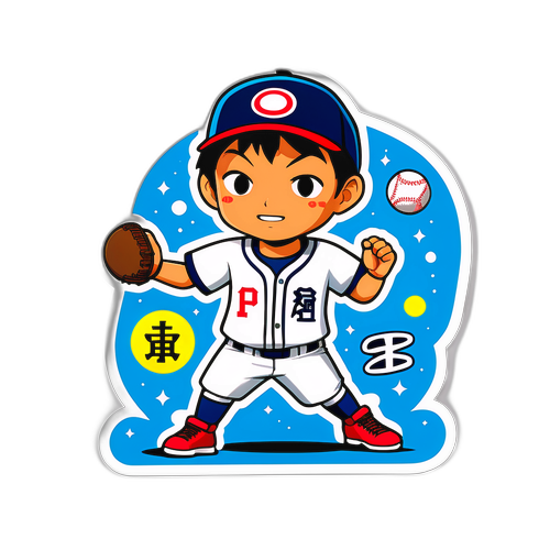 彰顯山本義信精準投球的運動貼紙