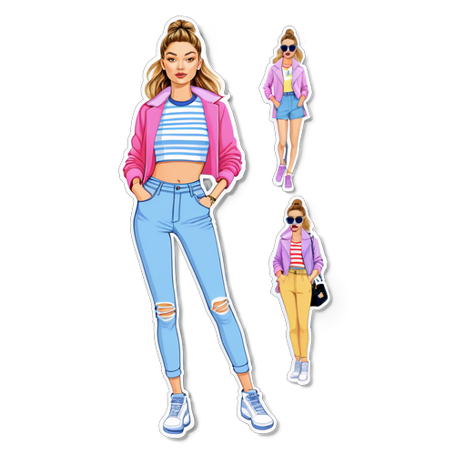 Rolig modeillustration av Gigi Hadid