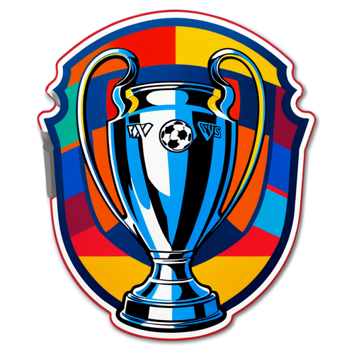 Kreatives Aufkleberdesign der Champions-League-Trophäe