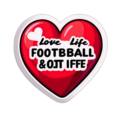Sticker Trái Tim Yêu Bóng Đá, Yêu Cuộc Sống