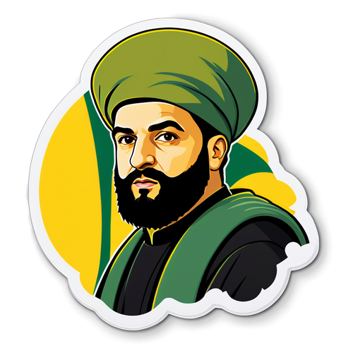 Artistieke sticker met Hezbollah-symbool