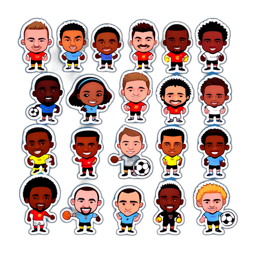 ईपीएल टेबल पर कैरिकेचर खिलाड़ियों का स्टिकर