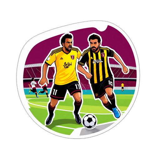 Stiker Pertandingan Sepak Bola Al Wahda vs Al Ittihad