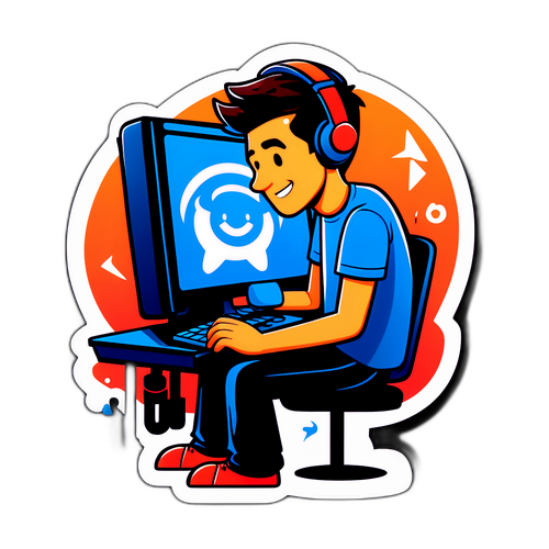 Малюнок персонажа, що насолоджується комп'ютерними іграми