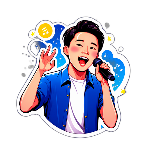 胡宇威在舞台上唱歌的迷人瞬間