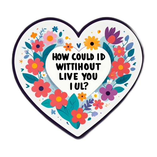 Szív alakú matrica: "Hogy élhetnék nélküled?"