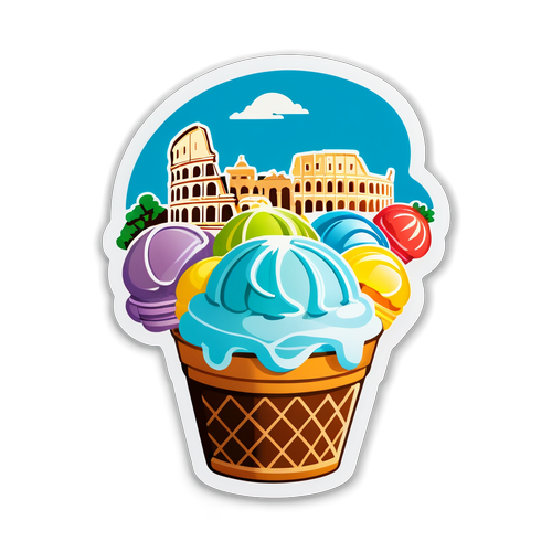 Adesivo Chic a Tema Viaggio: Gelato di Roma