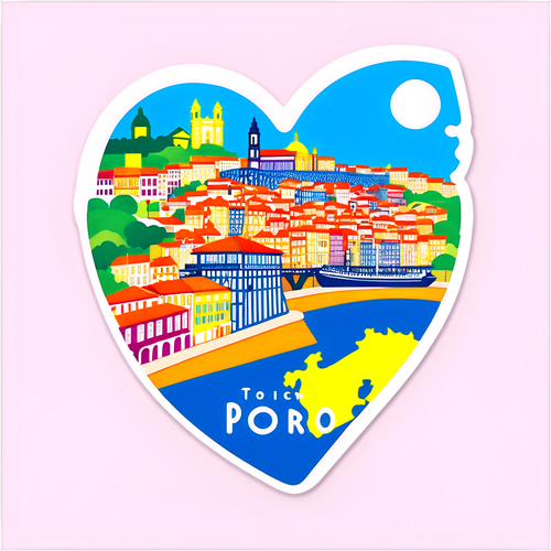 Arte Colorida com o Mapa do Porto