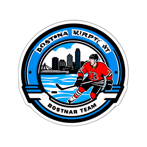 Стикер с Бостонским водным фронтом и хоккейной командой Каролина