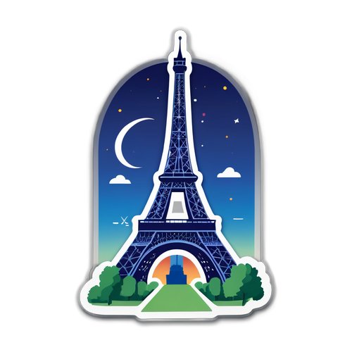 Parisisk Eiffeltorn Sticker