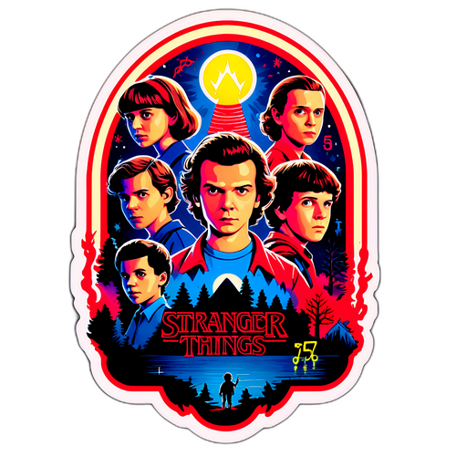 Наклейка в ретро-стиле "Stranger Things"