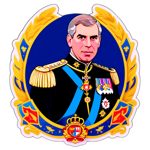 Ein schimmerndes Porträt von Prinz Andrew in königlicher Kleidung