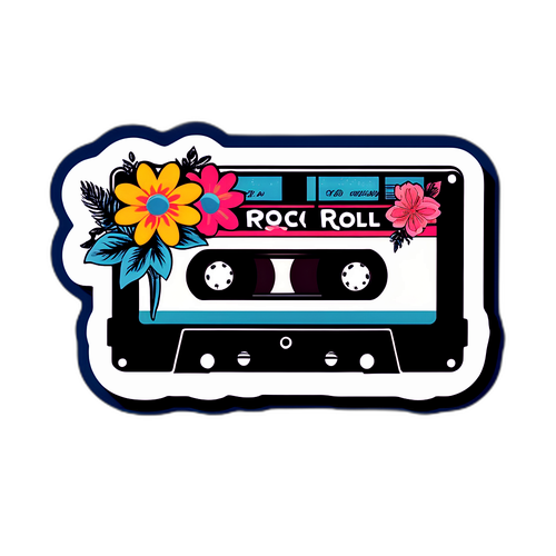Retro Cassette Tape Met Bloemen