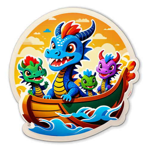 Sticker Perayaan Festival Bot Naga