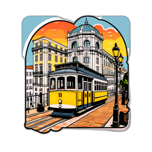 Vintage matrica az Elevador da Glória-ról