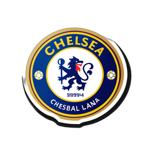 Estilo ng Crest ng Chelsea na may mga Elemento ng Soccer