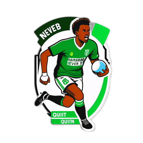 Klistermärke med Hammarby bandyspelare i kritisk spelsituation