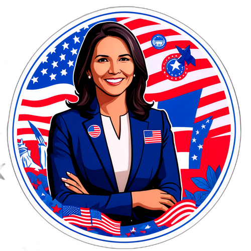 Political-Themed Sticker featuring Tulsi Gabbard