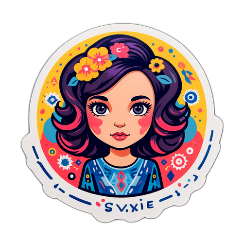 Stylizovaná nálepka Saskie Burešové