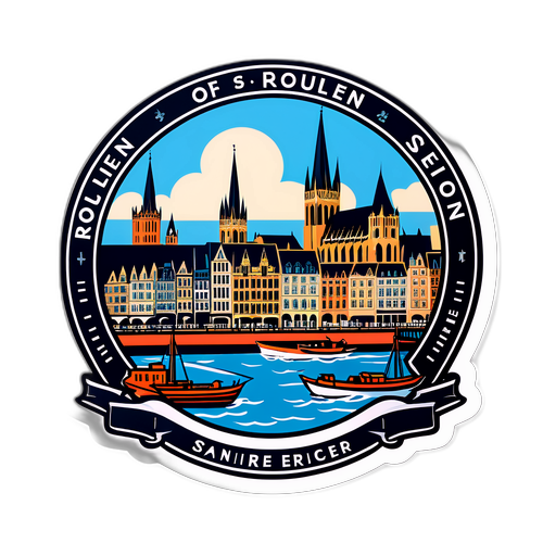 Autocollant du port de Rouen