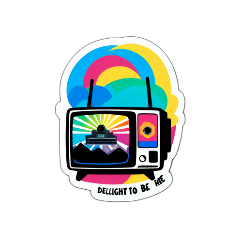 Sticker de Mariana Fabbiani en un televisor