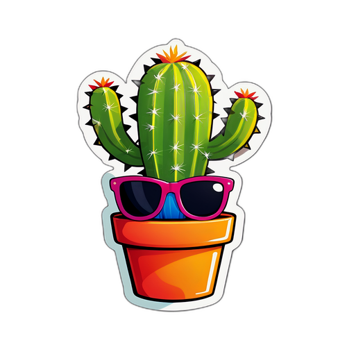 Funky Cactus Sticker