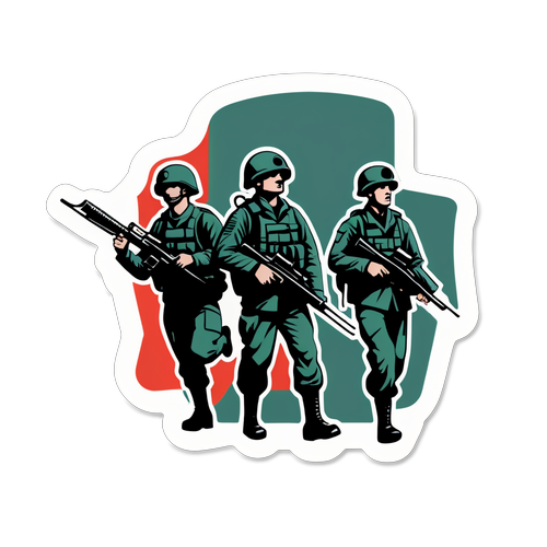 Иллюстрация военной техники и солдат