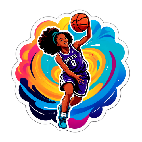Dynamic Basketball Pose of Satou Sabally