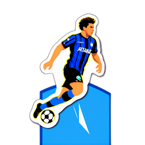 Autocolant cu jucător de fotbal de la Atalanta în mișcare