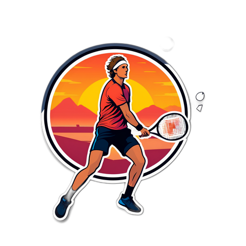 Diseño de un jugador de tenis en acción