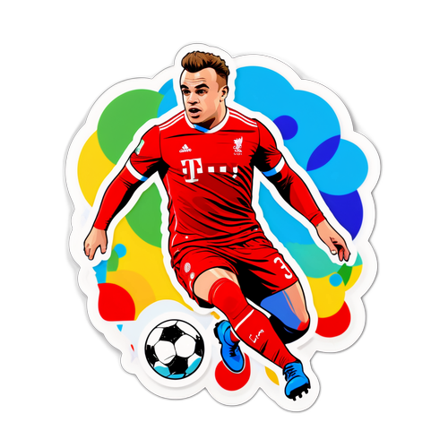 Sjov klistermærke af Shaqiri i aktion
